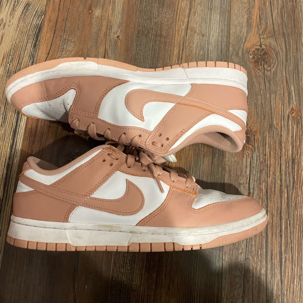 Nike Women's Low Top Sneakers in White and Blush Pink